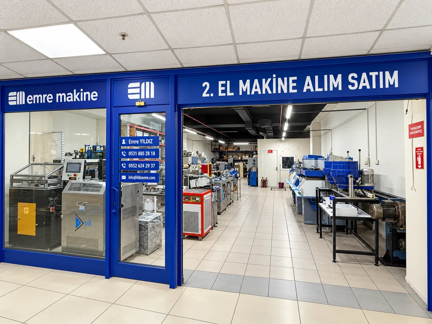 Kuyumcukent koridorundan atölye girişi ve ikinci el makine alanı